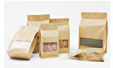 Eight Side Seal Kraft Paper Bag With Window